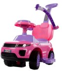 Jeździk pchacz chodzik dla dziecka z rączką i obejmą Sport car różowy