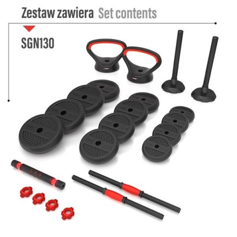 HMS SGN130 PRO SET 6W1 ZESTAW CIĘŻARÓW 30KG HMS