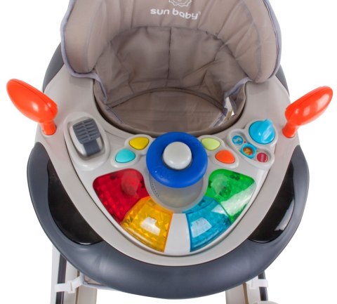 Chodzik kołyska z kierownicą - szary