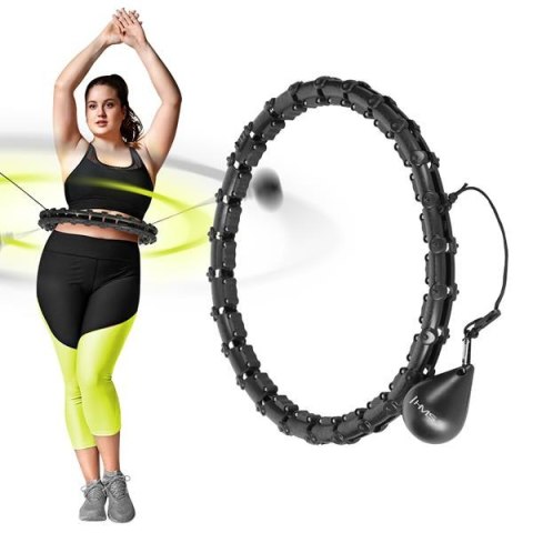 HMS HHW11 PLUS SIZE HULA HOP BLACK Z WYPUSTKAMI I OBCIĄŻNIKIEM HMS