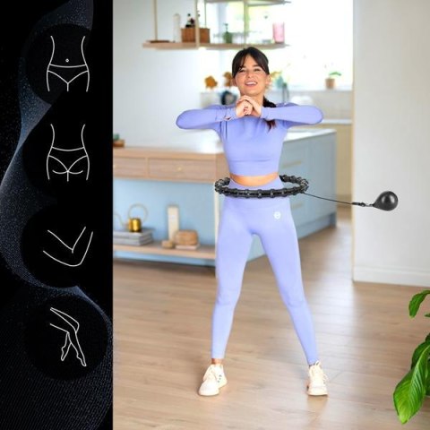 HMS HHW11 PLUS SIZE HULA HOP BLACK Z WYPUSTKAMI I OBCIĄŻNIKIEM HMS