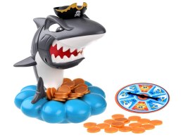 Wesoła gra zręcznościowa groźny kapitan rekin - pirat pilnuje monet GR0603