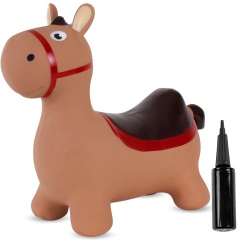 Skoczek gumowy dla dzieci OSIOŁEK 60 cm brązowy do skakania z pompką