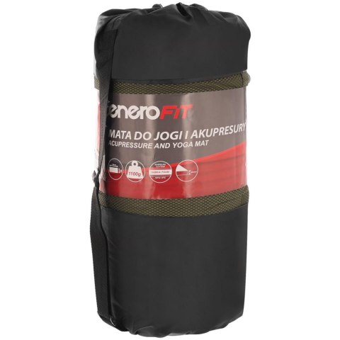 MATA Z PODUSZKĄ DO AKUPRESURY JOGI MASAŻU ZIELONO BRĄZOWA 68x42x2CM EB FIT