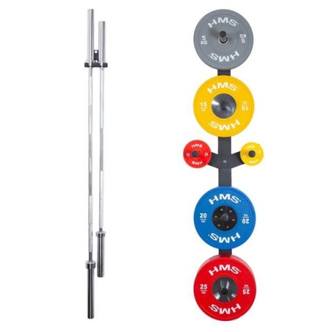 HMS ZESTAW WIESZAKÓW ŚCIENNYCH STR28 UCHWYT NA GRYFY + STR29 STOJAK NA OBCIĄŻENIA HMS