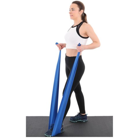 TAŚMA TRENINGOWA DO ĆWICZEŃ PILATES 2000x150x0,550MM 15-25KG NIEBIESKA