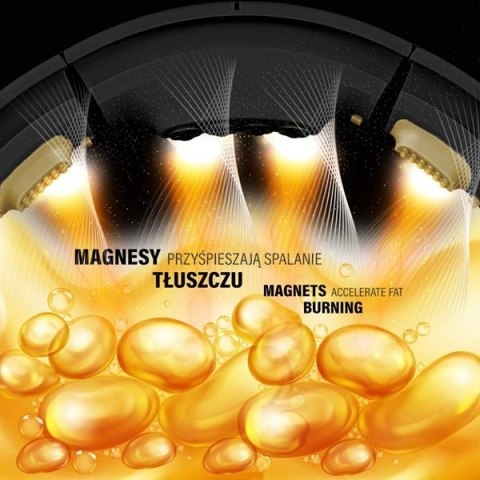 HMS ZESTAW HULA HOP MAGNETYCZNY BLACK/GOLD HHM13 Z LICZNIKIEM HMS + PAS WYSZCZUPLAJĄCY BR163 BLACK