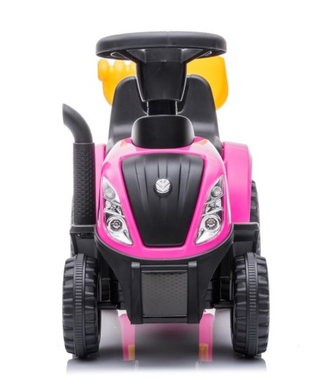Jeździk pchacz chodzik traktor z przyczepą New Holland różowy