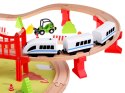 Kolejka drewniana dla dzieci baza transportowa dźwig pociąg tory ZA4830