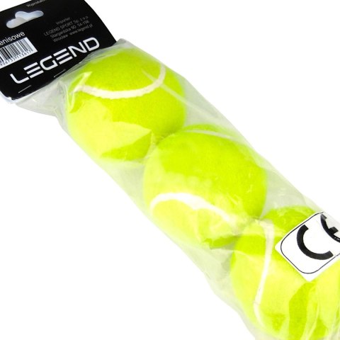 Piłka tenisowa zielona 3 szt - Legend Sport