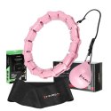 HMS ZESTAW HULA HOP HHW11 LIGHT PINK Z WYPUSTKAMI I OBCIĄŻNIKIEM + PAS BR163 BLACK PLUS SIZE HMS