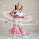 HMS ZESTAW HULA HOP HHW11 LIGHT PINK Z WYPUSTKAMI I OBCIĄŻNIKIEM + PAS BR163 BLACK PLUS SIZE HMS