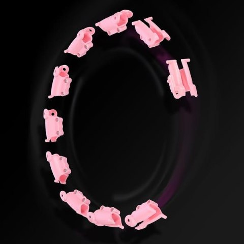 HMS ZESTAW HULA HOP HHW11 LIGHT PINK Z WYPUSTKAMI I OBCIĄŻNIKIEM + PAS BR163 BLACK PLUS SIZE HMS