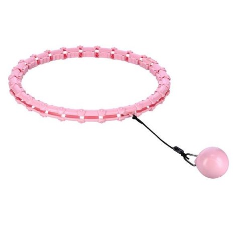 HMS ZESTAW HULA HOP HHW11 LIGHT PINK Z WYPUSTKAMI I OBCIĄŻNIKIEM + PAS BR163 BLACK PLUS SIZE HMS