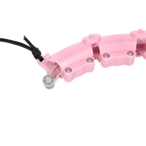 HMS ZESTAW HULA HOP HHW11 LIGHT PINK Z WYPUSTKAMI I OBCIĄŻNIKIEM + PAS BR163 BLACK PLUS SIZE HMS