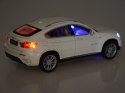 Auto metalowe BMW X6 model skala 1:32 biały SUV światło dźwięk ZA4606