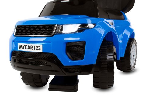 Jeździk pchacz chodzik dla dziecka z rączką i obejmą Sport car niebieski