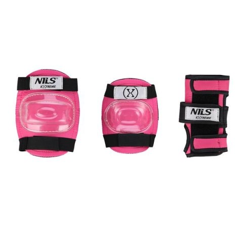 NILS EXTREME MR290+H230 KASK Z OCHRANIACZAMI ZESTAW RÓŻOWY ROZM. M NILS EXTREME