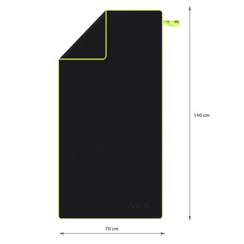 NILS NCR11 RĘCZNIK Z MIKROFIBRY CZARNY 140x70 cm NILS