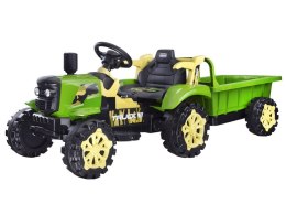 Traktor z przyczepą na akumulator świeci PA0234 zielony