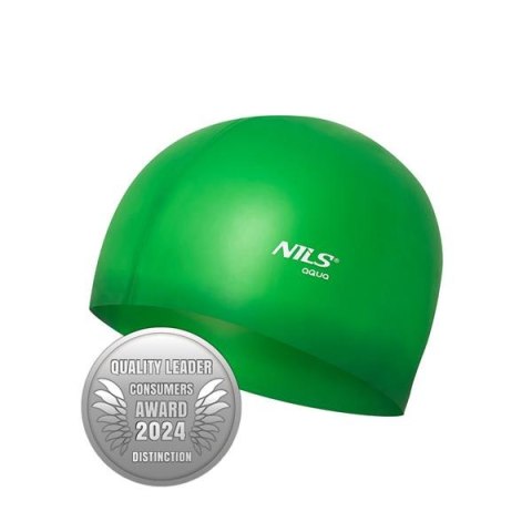 NILS AQUA NQC JEDNOKOLOROWY GR02 ZIELONY CZEPEK SILIKONOWY NILS AQUA