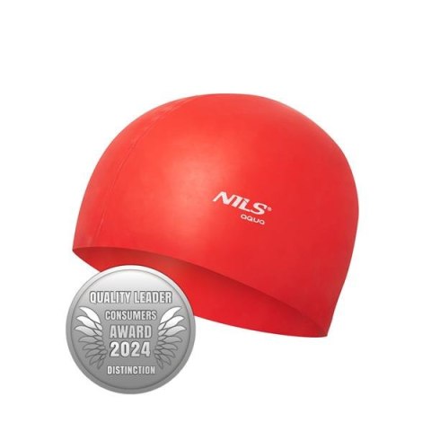 NILS AQUA NQC JEDNOKOLOROWY RD01 CZERWONY CZEPEK SILIKONOWY NILS AQUA