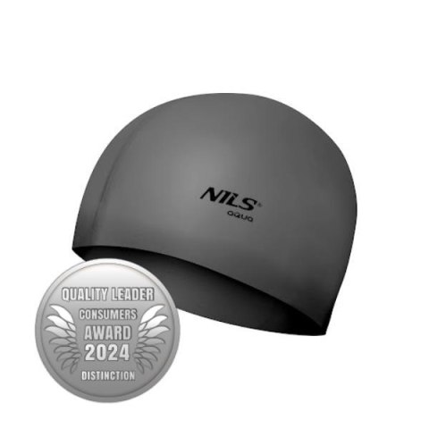 NILS AQUA NQC JEDNOKOLOROWY SL02 CIEMNOSZARY CZEPEK SILIKONOWY NILS AQUA