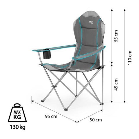 NILS CAMP NC3080 JASNOSZARY KRZESŁO TURYSTYCZNE NILS CAMP