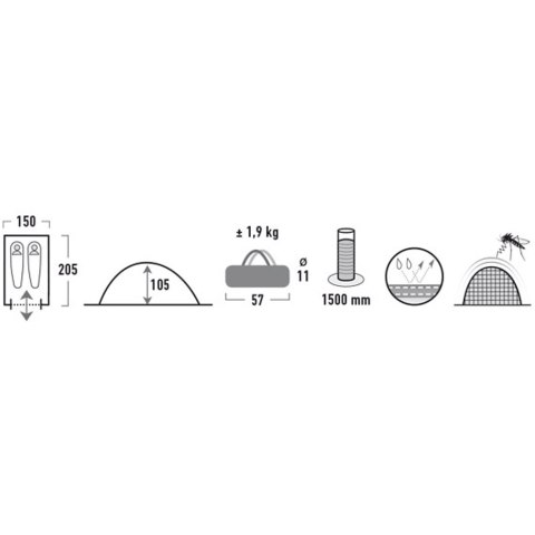 High Peak Namiot High Peak Monodome 2 niebiesko-szary 10159