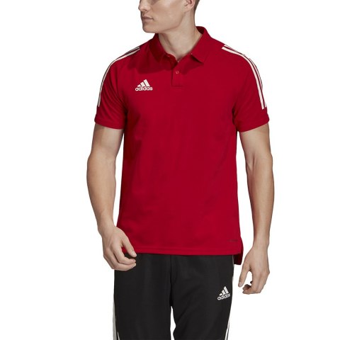 Adidas teamwear Koszulka męska adidas Condivo 20 Polo czerwono-biała ED9235