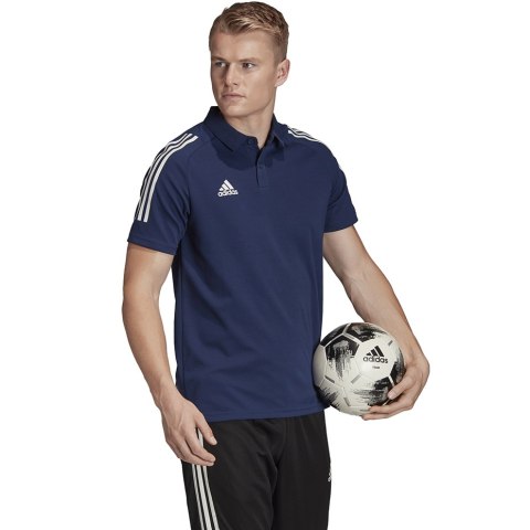 Adidas teamwear Koszulka męska adidas Condivo 20 Polo granatowo-biała ED9245
