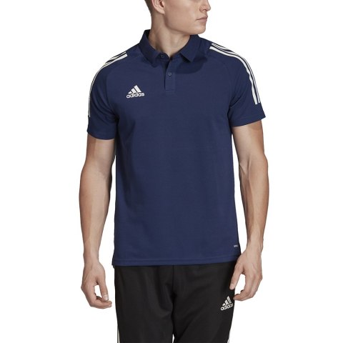 Adidas teamwear Koszulka męska adidas Condivo 20 Polo granatowo-biała ED9245