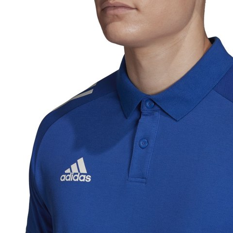 Adidas teamwear Koszulka męska adidas Condivo 20 Polo niebiesko-biała ED9237