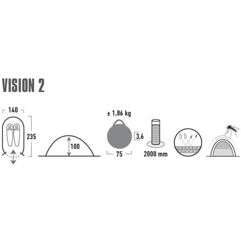 High Peak Namiot High Peak Vision 2 czarny 10280