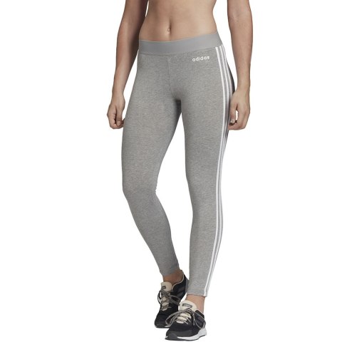 Adidas Legginsy damskie adidas Essentials 3 Stripes Tight jasnoszare FQ4123