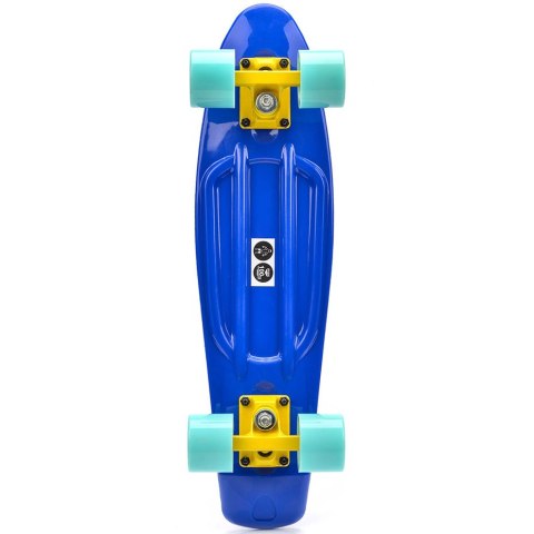 Meteor Deskorolka Meteor plastikowa niebiesko-błękitno-żółta 22629