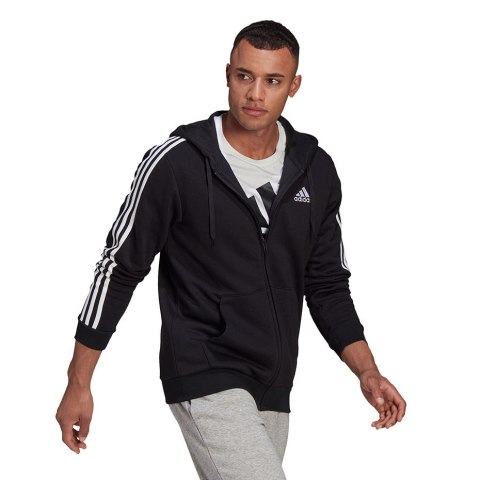 Adidas Bluza męska adidas Essentials Full-Zip Hoodie czarna GK9051