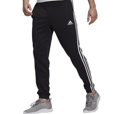 Adidas Spodnie męskie adidas Essentials Tapered Elasticcuff 3 Stripes Pant czarne GK8829