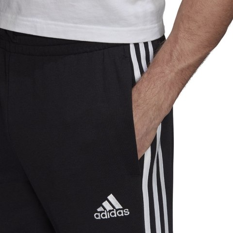 Adidas Spodnie męskie adidas Essentials Tapered Elasticcuff 3 Stripes Pant czarne GK8829