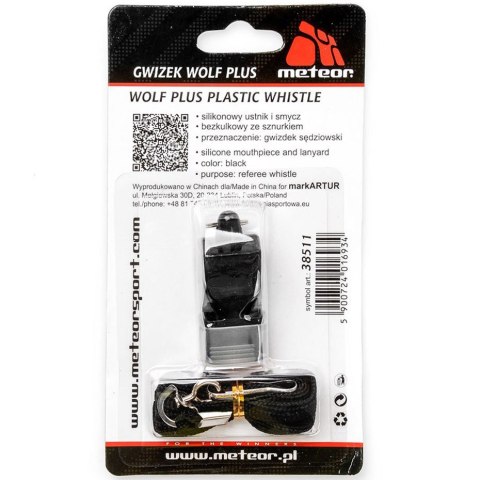 Meteor Gwizdek Meteor Wolf Plus z silikonowym ustnikiem czarny 38511