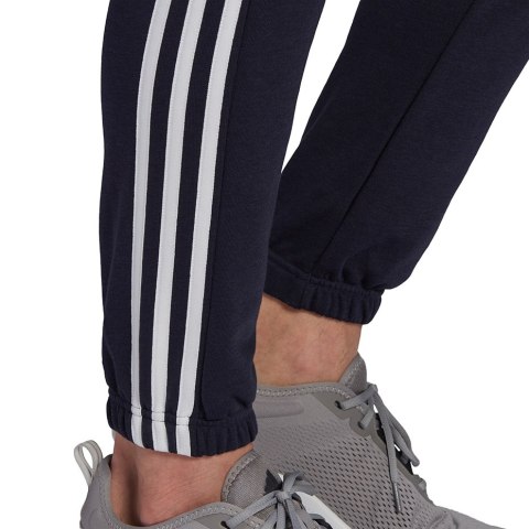 Adidas Spodnie męskie adidas Essentials Tapered Elastic Cuff 3 Stripes Pant granatowe GK8830