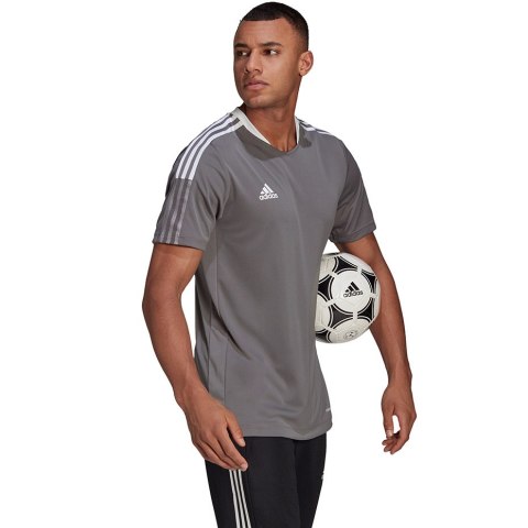 Adidas teamwear Koszulka męska adidas Tiro 21 Training Jersey szara GM7587