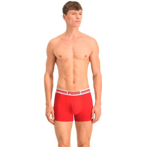 Puma Bokserki męskie Puma Placed Logo Boxer 2P czerwone, czarne 906519 07
