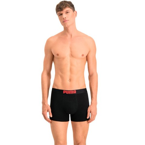 Puma Bokserki męskie Puma Placed Logo Boxer 2P czerwone, czarne 906519 07