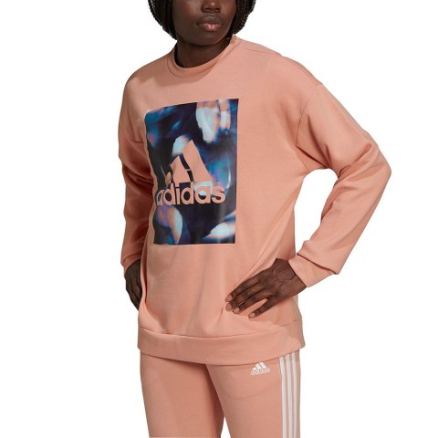 Adidas Bluza damska adidas Youforyou Sweatshirt morelowa HA2431