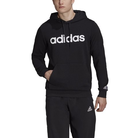 Adidas Bluza męska adidas Essentials French Terry Linear Logo Hoodie czarna GK9064