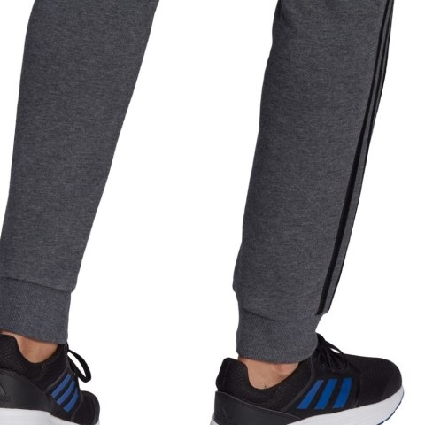 Adidas Spodnie męskie adidas Essentials Tapered Cuff 3 Stripes ciemnoszare GK8826