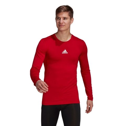 Adidas teamwear Koszulka męska adidas Compression Long Sleeve Tee czerwona GU7336