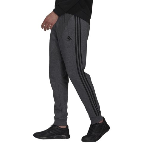 Adidas Spodnie męskie adidas Essentials French Terry Tapered Cuff 3-Stripes Pants szare H12256