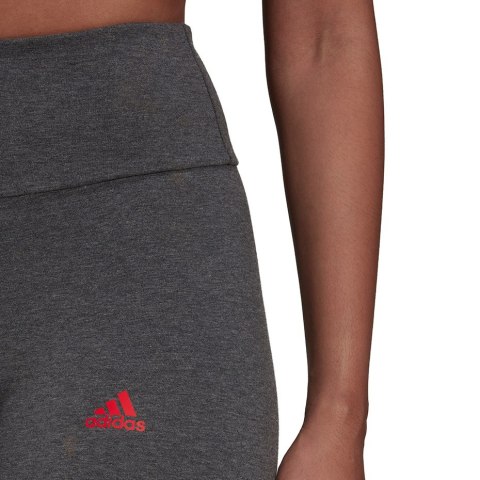 Adidas Legginsy damskie adidas Loungewear Essentials szaro-czerwone HD1770